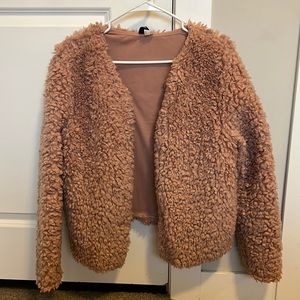 Rose/mauve colored Sherpa jacket